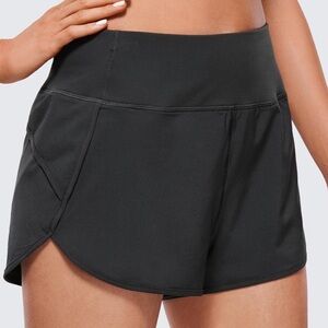 Crz Yoga Feathery-Fit Soft High Rise Lined Shorts with Flat Waist 2.5''